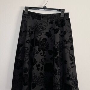 Elegant Black Floral Skirt